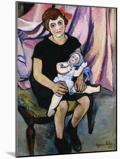 Girl with a Doll; Fillette a La Poupee, 1920-Suzanne Valadon-Mounted Giclee Print