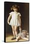 Girl with a Doll, (Oil on Canvas)-Ralph Peacock-Framed Stretched Canvas