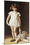 Girl with a Doll, (Oil on Canvas)-Ralph Peacock-Mounted Giclee Print