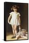 Girl with a Doll, (Oil on Canvas)-Ralph Peacock-Framed Stretched Canvas