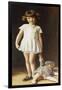 Girl with a Doll, (Oil on Canvas)-Ralph Peacock-Framed Giclee Print