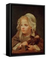 Girl with a Doll-Jean-Baptiste Greuze-Framed Stretched Canvas