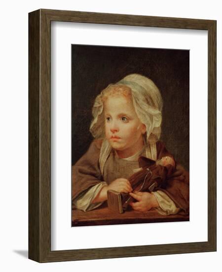 Girl with a Doll-Jean-Baptiste Greuze-Framed Premium Giclee Print