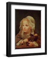 Girl with a Doll-Jean-Baptiste Greuze-Framed Premium Giclee Print