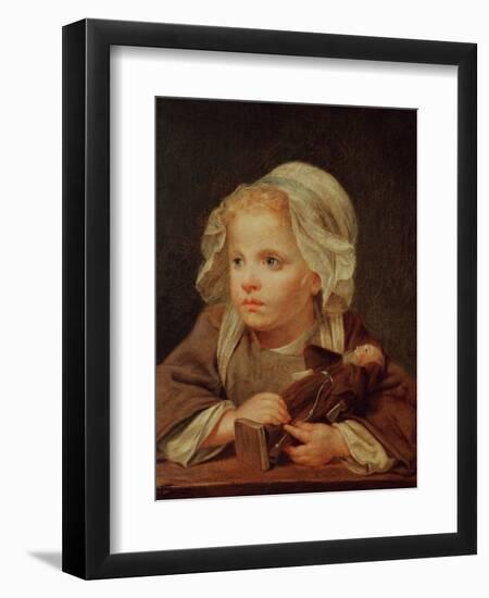 Girl with a Doll-Jean-Baptiste Greuze-Framed Premium Giclee Print