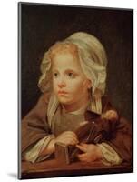 Girl with a Doll-Jean-Baptiste Greuze-Mounted Premium Giclee Print