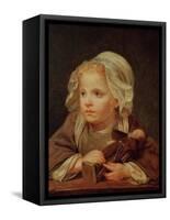 Girl with a Doll-Jean-Baptiste Greuze-Framed Stretched Canvas