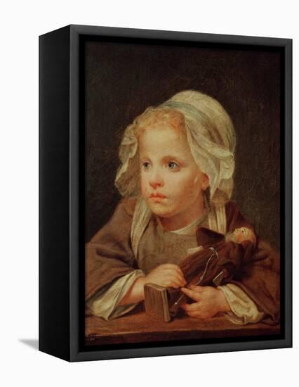 Girl with a Doll-Jean-Baptiste Greuze-Framed Stretched Canvas