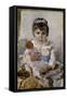 Girl with a Doll-Ignacio Pinazo camarlench-Framed Stretched Canvas