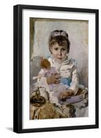 Girl with a Doll-Ignacio Pinazo camarlench-Framed Giclee Print