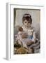 Girl with a Doll-Ignacio Pinazo camarlench-Framed Giclee Print