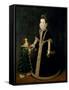 Girl with a Dwarf, Thought to be a Portrait of Margarita of Savoy-Sofonisba Anguisciola-Framed Stretched Canvas