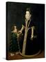 Girl with a Dwarf, Thought to be a Portrait of Margarita of Savoy-Sofonisba Anguisciola-Stretched Canvas