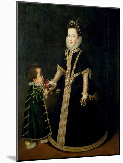 Girl with a Dwarf, Thought to be a Portrait of Margarita of Savoy-Sofonisba Anguisciola-Mounted Giclee Print