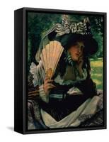 Girl with a Fan, 1870-1871-James Jacques Joseph Tissot-Framed Stretched Canvas