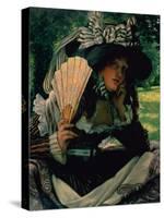 Girl with a Fan, 1870-1871-James Jacques Joseph Tissot-Stretched Canvas
