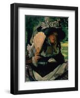 Girl with a Fan, 1870-1871-James Jacques Joseph Tissot-Framed Premium Giclee Print