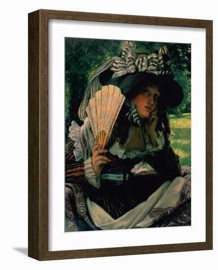 Girl with a Fan, 1870-1871-James Jacques Joseph Tissot-Framed Giclee Print