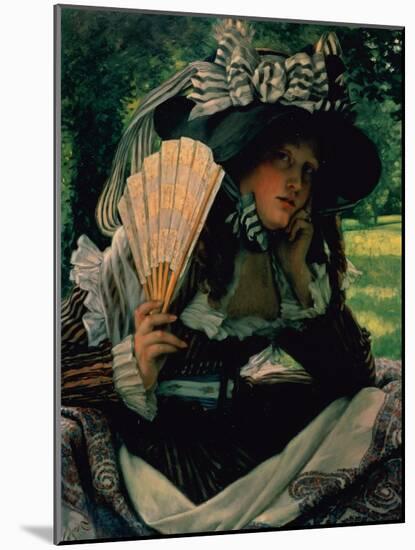 Girl with a Fan, 1870-1871-James Jacques Joseph Tissot-Mounted Giclee Print
