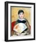 'Girl with a fan', 1881. Artist: Pierre-Auguste Renoir-Pierre-Auguste Renoir-Framed Giclee Print