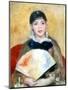 'Girl with a fan', 1881. Artist: Pierre-Auguste Renoir-Pierre-Auguste Renoir-Mounted Giclee Print