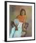 Girl with a Fan, c.1902-Paul Gauguin-Framed Art Print