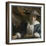 Girl with a Flute, by Johannes Vermeer, c. 1665-70, Dutch painting,-Johannes Vermeer-Framed Art Print