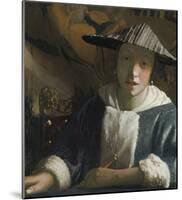 Girl with a Flute-Jan Vermeer-Mounted Premium Giclee Print