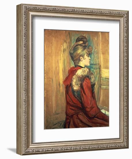Girl with a Fur Stole, Mademoiselle Jeanne Fontaine, 1891-Henri de Toulouse-Lautrec-Framed Giclee Print