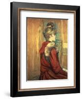 Girl with a Fur Stole, Mademoiselle Jeanne Fontaine, 1891-Henri de Toulouse-Lautrec-Framed Giclee Print