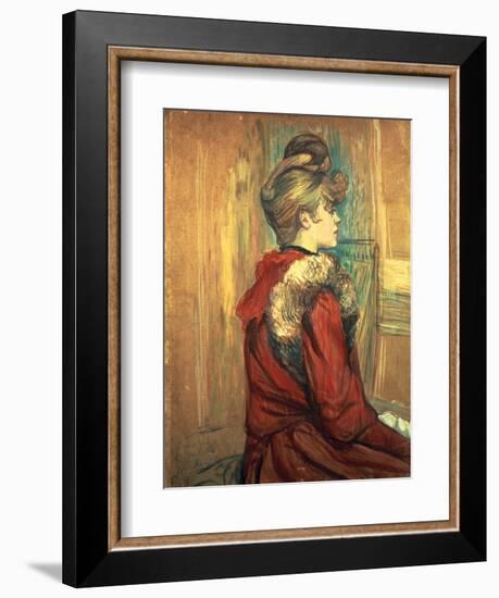 Girl with a Fur Stole, Mademoiselle Jeanne Fontaine, 1891-Henri de Toulouse-Lautrec-Framed Giclee Print