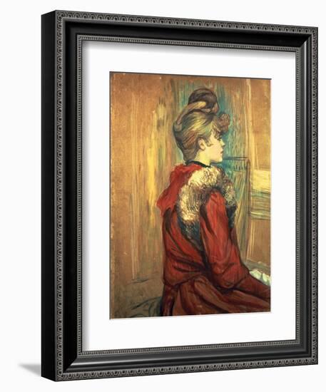 Girl with a Fur Stole, Mademoiselle Jeanne Fontaine, 1891-Henri de Toulouse-Lautrec-Framed Giclee Print