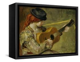 Girl with a Guitar, 1897-Pierre-Auguste Renoir-Framed Stretched Canvas