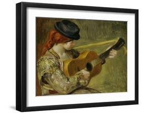 Girl with a Guitar, 1897-Pierre-Auguste Renoir-Framed Giclee Print