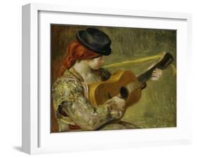 Girl with a Guitar, 1897-Pierre-Auguste Renoir-Framed Giclee Print