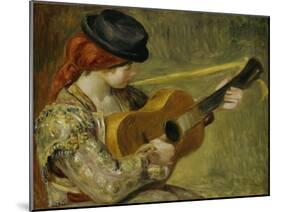 Girl with a Guitar, 1897-Pierre-Auguste Renoir-Mounted Giclee Print