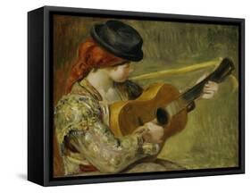 Girl with a Guitar, 1897-Pierre-Auguste Renoir-Framed Stretched Canvas