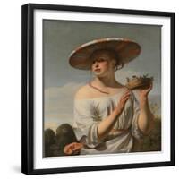 Girl with a Large Hat, 1645-1648-Caesar Boëtius van Everdingen-Framed Giclee Print