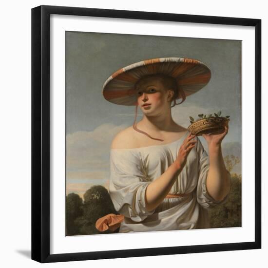 Girl with a Large Hat, 1645-1648-Caesar Boëtius van Everdingen-Framed Giclee Print