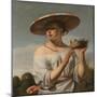 Girl with a Large Hat, 1645-1648-Caesar Boëtius van Everdingen-Mounted Giclee Print