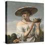 Girl with a Large Hat-Cesar Van Everdingen-Stretched Canvas