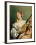 Girl with a Mandolin, 1755-60-Giovanni Battista Tiepolo-Framed Giclee Print