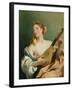 Girl with a Mandolin, 1755-60-Giovanni Battista Tiepolo-Framed Giclee Print