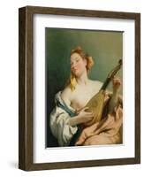 Girl with a Mandolin, 1755-60-Giovanni Battista Tiepolo-Framed Giclee Print