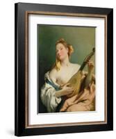 Girl with a Mandolin, 1755-60-Giovanni Battista Tiepolo-Framed Giclee Print
