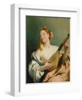 Girl with a Mandolin, 1755-60-Giovanni Battista Tiepolo-Framed Premium Giclee Print