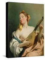 Girl with a Mandolin, 1755-60-Giovanni Battista Tiepolo-Stretched Canvas