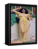 Girl with a Mirror, 1892-John William Godward-Framed Stretched Canvas