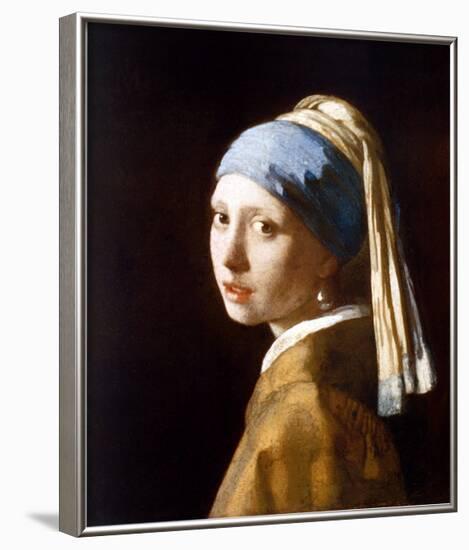 Girl with a Pearl Earring-Johannes Vermeer-Framed Art Print