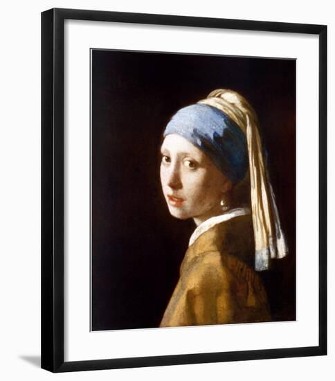 Girl with a Pearl Earring-Johannes Vermeer-Framed Art Print